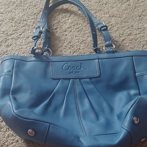 Coach blue double handle